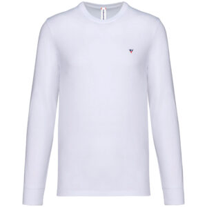 Tshirt unisex maniche lunghe cotone biologico bianca