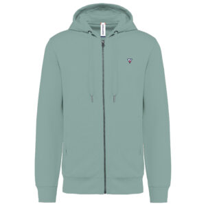 Felpa unisex con cappuccio e zip ecosostenibile